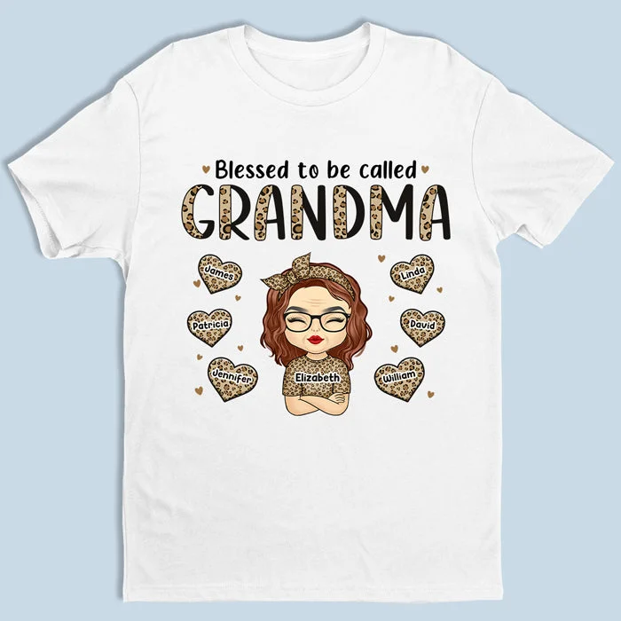 Blessed To Be A Grandma - Family Personalized Custom Unisex T-shirt, Hoodie, Sweatshirt - Mother's Day, Birthday Gift For Grandma