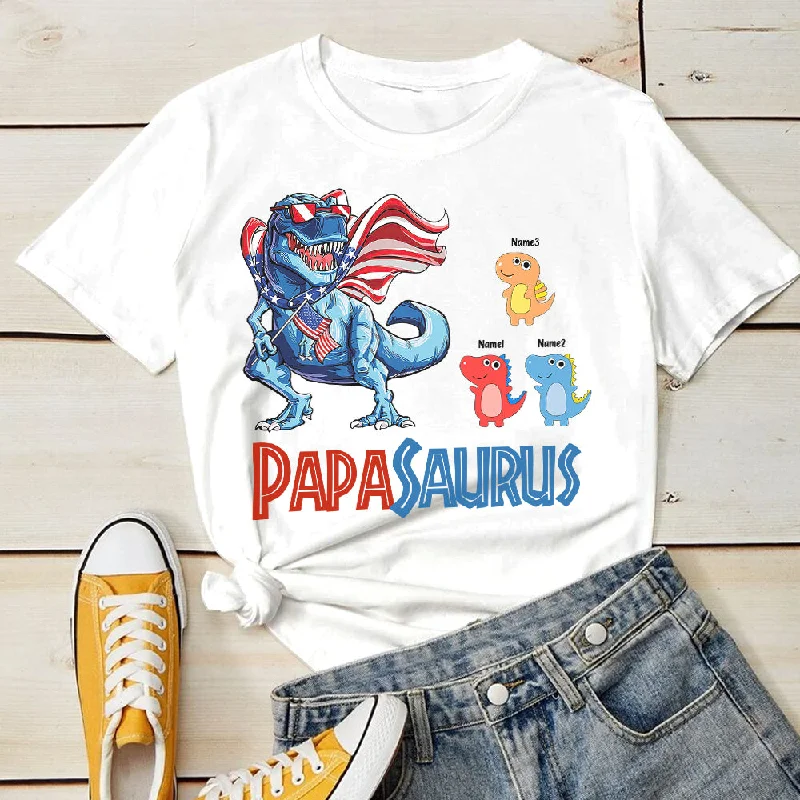 Gift for Dad - Dinosaur Dad - Personalized Custom Unisex T-shirt