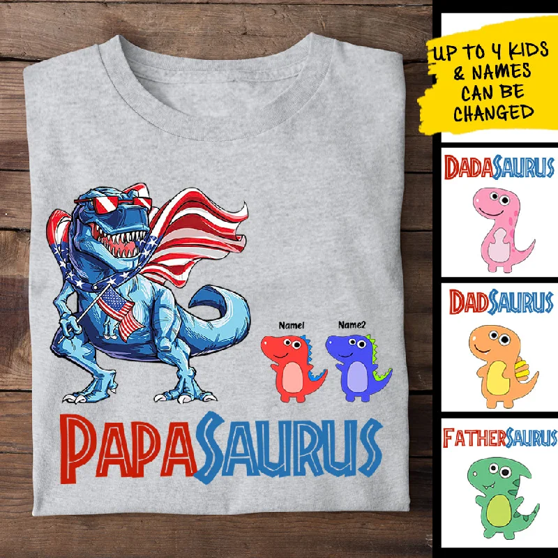 Gift for Dad - Dinosaur Dad - Personalized Custom Unisex T-shirt