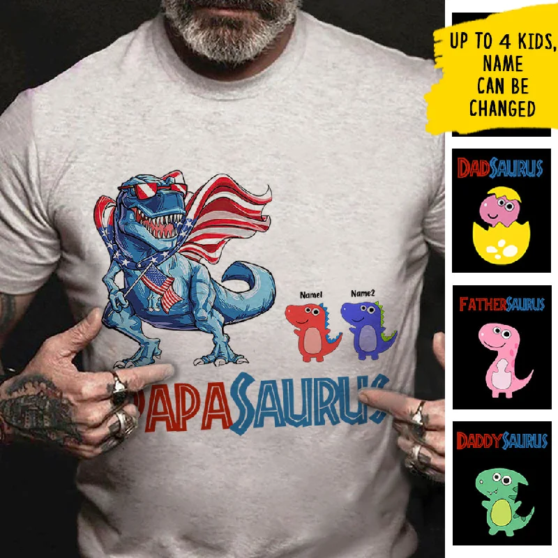 Gift for Dad - Dinosaur Dad - Personalized Custom Unisex T-shirt