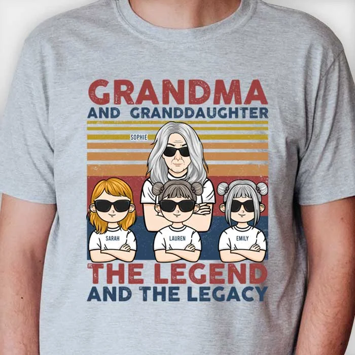 Grandma & Granddaughter, Legend & Legacy - Personalized Unisex T-shirt, Hoodie - Gift For Mom, Grandma