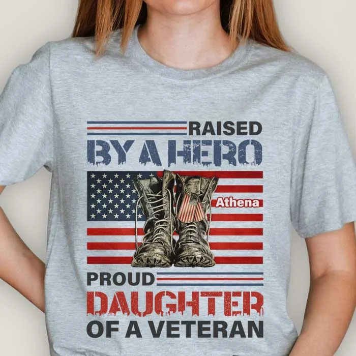 Raised By A Hero - Personalized Unisex T-Shirt