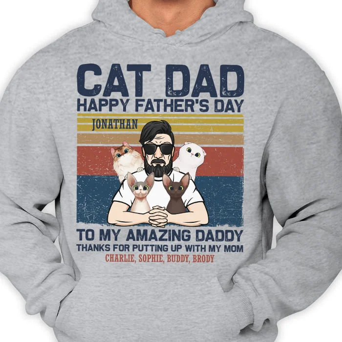 To My Amazing Daddy- Gift For Cat Dad - Personalized Unisex T-Shirt