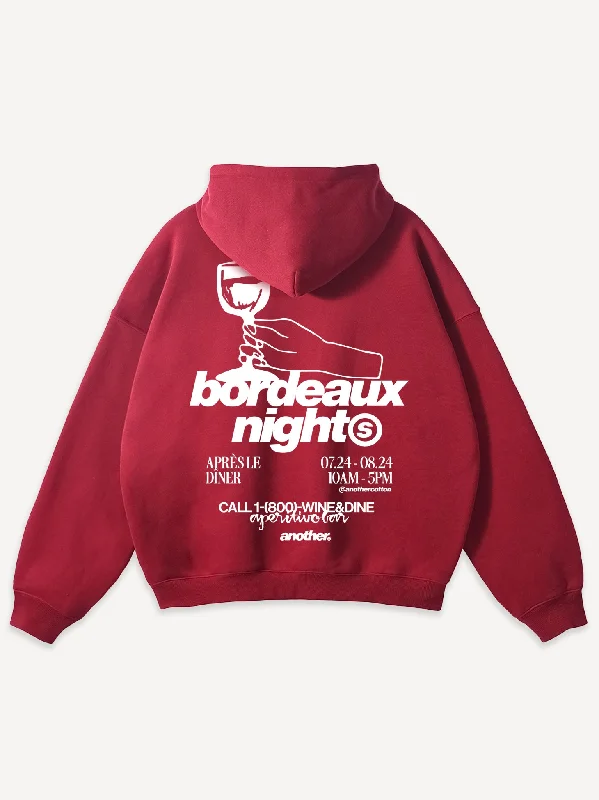 Bordeaux Nights Oversized Hoodie