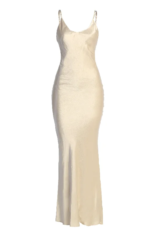 Champagne Promise Of Love Satin Dress