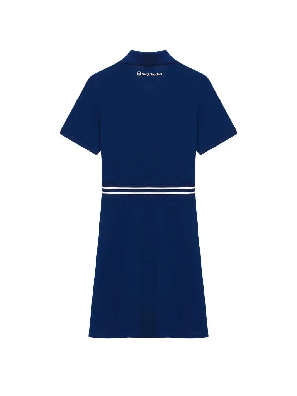 Essential Piqué Collar Dress- Navy