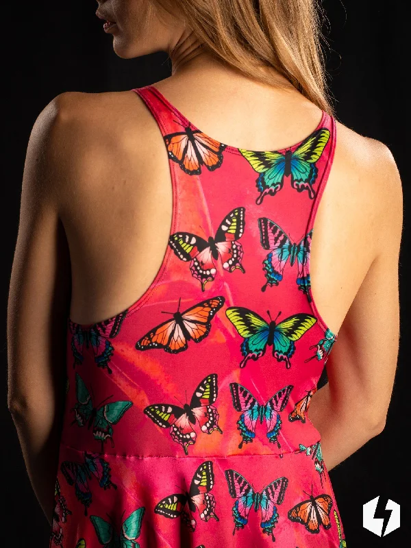 Maroon Butterfly Racerback Dress