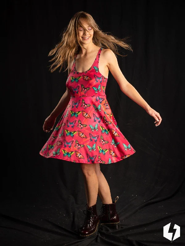 Maroon Butterfly Racerback Dress