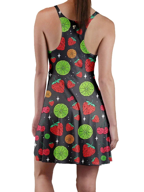 Neon Fruity Drip (Ash Grey) Racerback Tank Dress