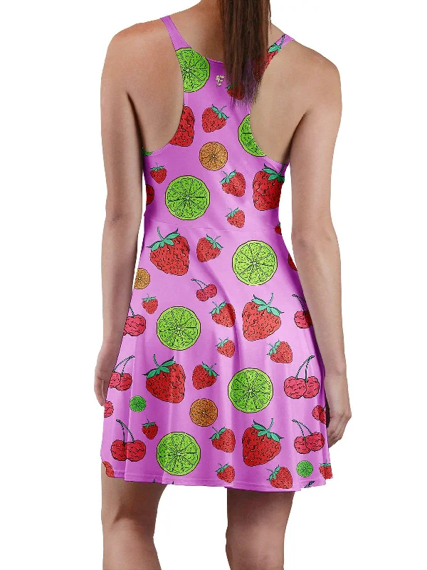 Neon Fruity Drip (Purple) Racerback Tank Dress