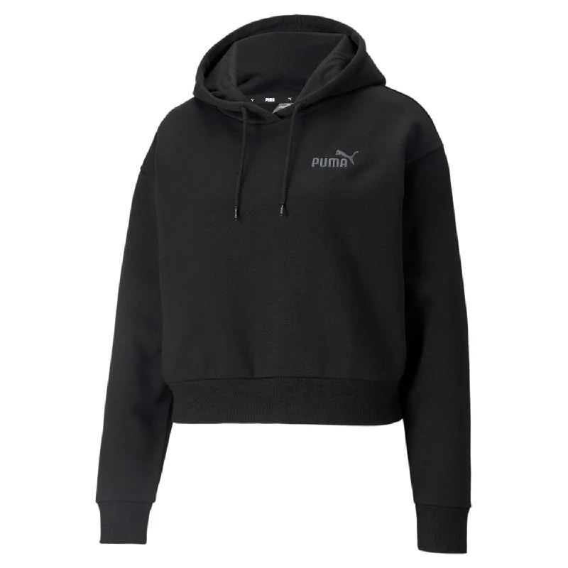 Puma ESS+ Embroidered Cropped Hoodie FL 587902 01 black