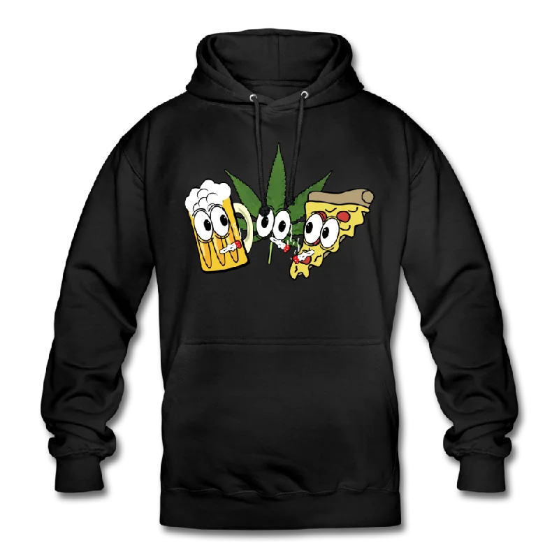 Hoodie Herren und Frauen - Weed-Bier-Pizza