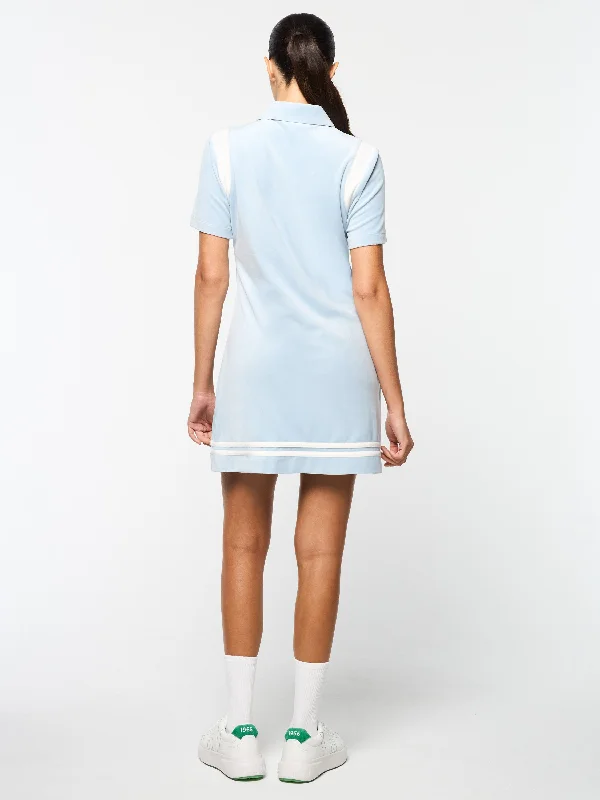 Veneto Velour Polo Mini Dress- Celestial Blue