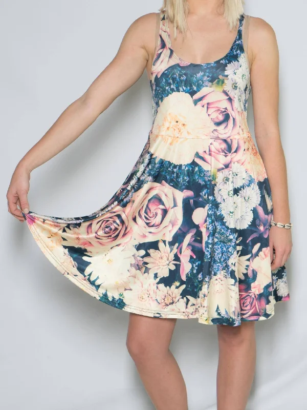 Vintage Flowers Flowy Racerback Dress