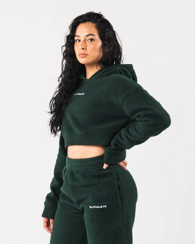 King Crop Hoodie - Evergreen