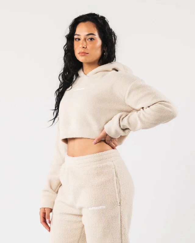 King Crop Hoodie - Vanilla