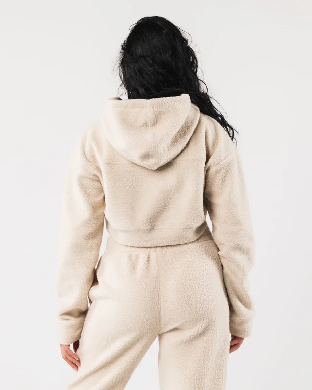 King Crop Hoodie - Vanilla