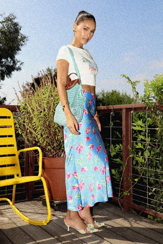 Blossom Satin Maxi Skirt