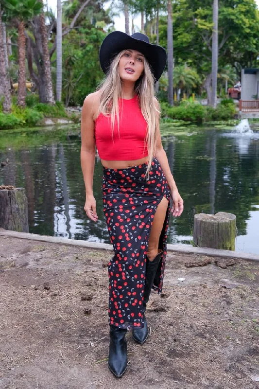 Pre-Order Cherry On Top Maxi Skirt