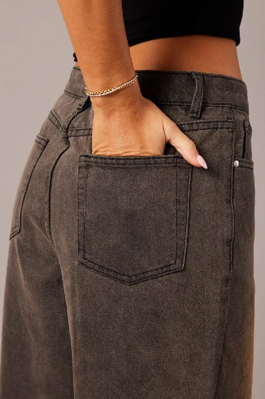 Denim Wide Leg Jean High Rise