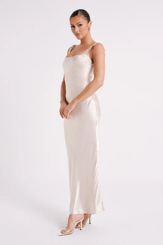 Ensley Satin Maxi Dress - Champagne