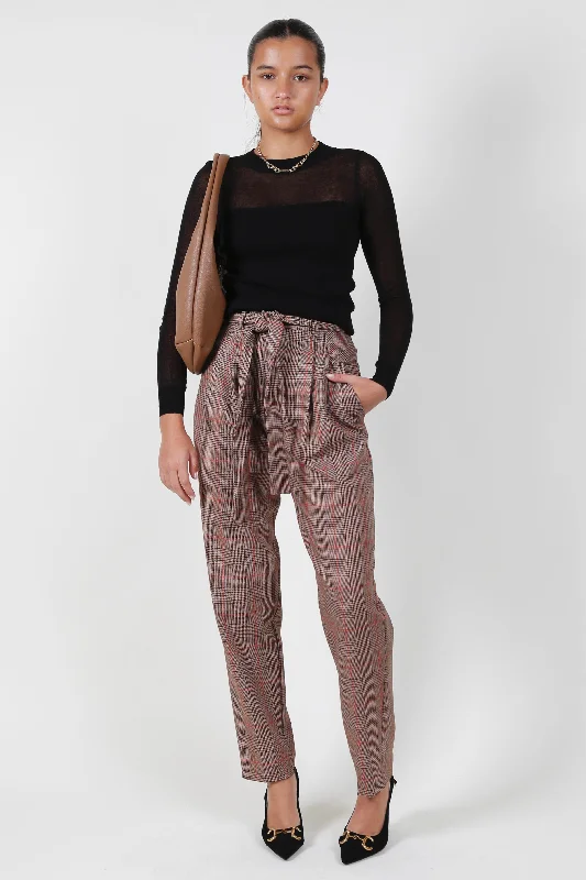 EQUIPMENT | Saree High Rise Tapered Trousers - Plaid