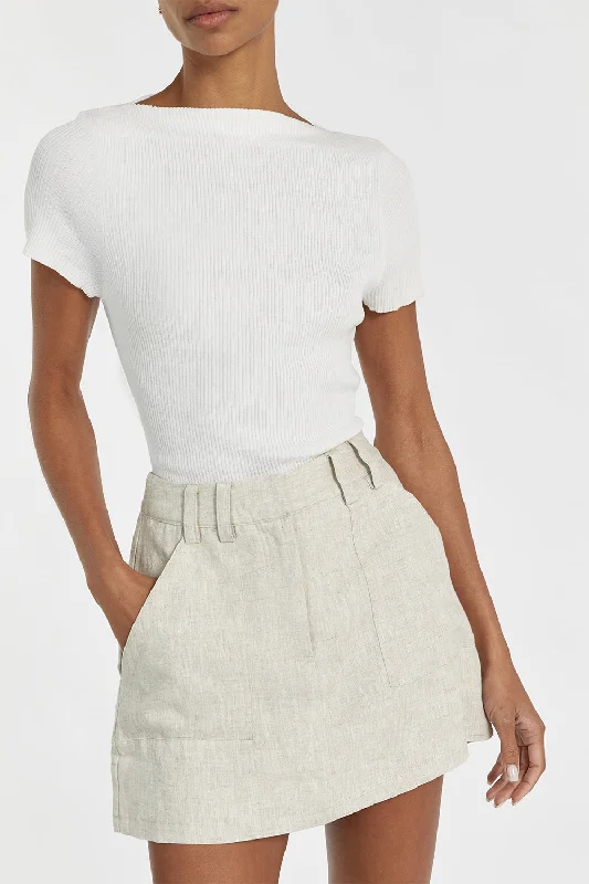 EVA NATURAL LINEN SKORT