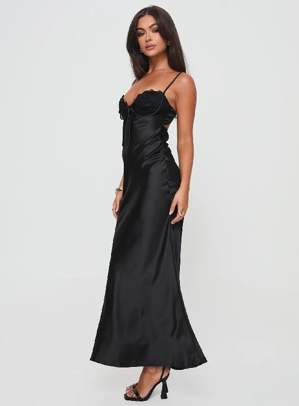 Fadyen Bias Cut Maxi Dress Black Petite