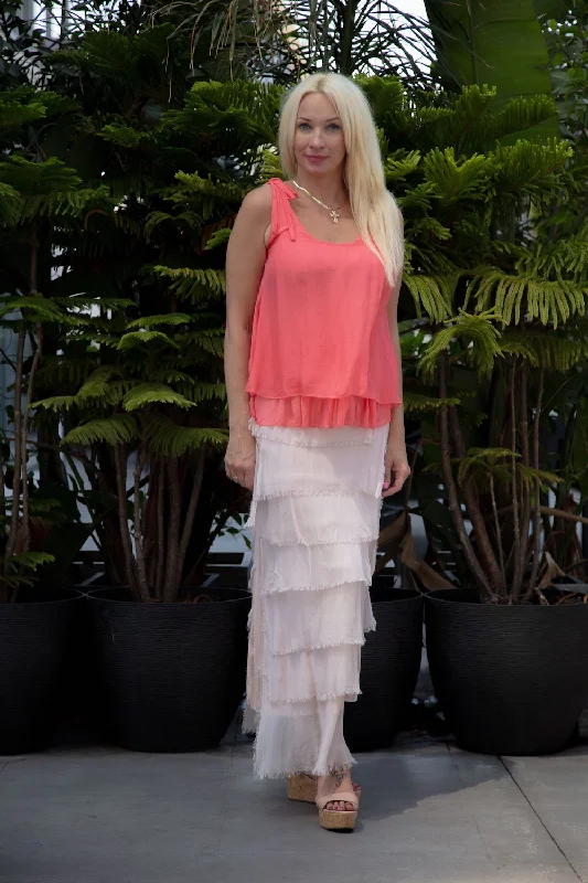 Frayed Maxi Skirt