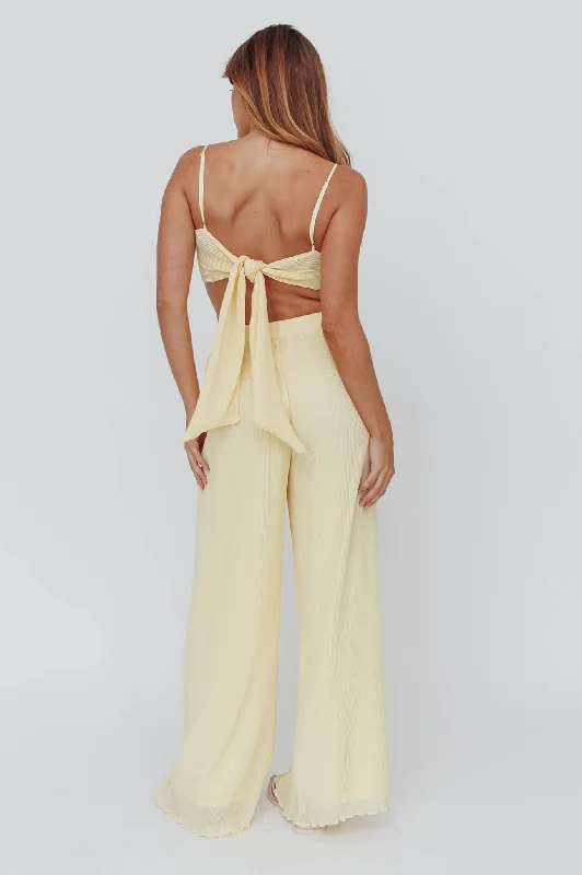 Light Energy Accordion Pleat Pants Lemon