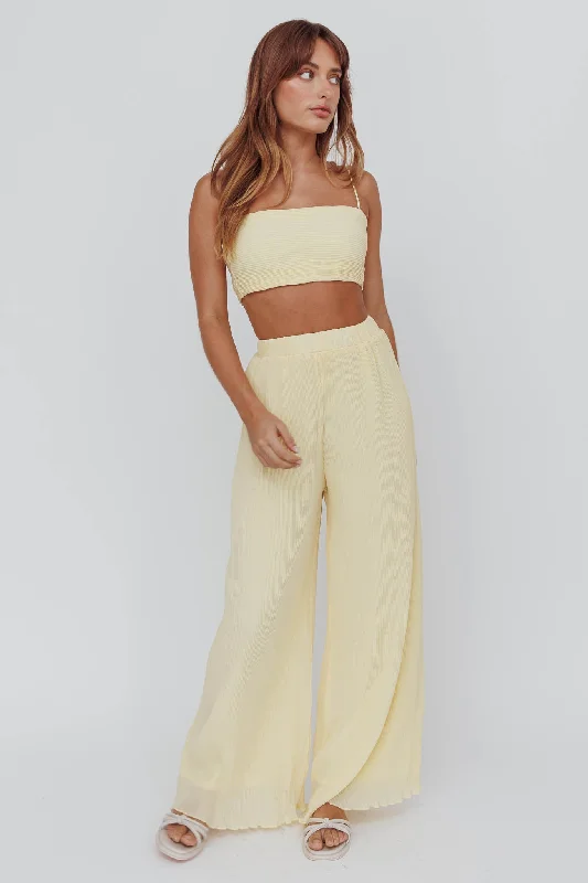 Light Energy Accordion Pleat Pants Lemon