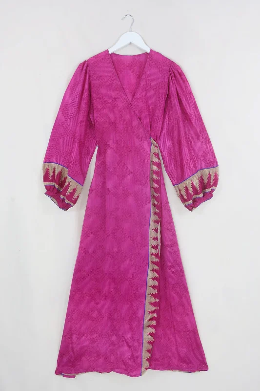 Lola Wrap Dress - Bright Berry Pink - Size S/M