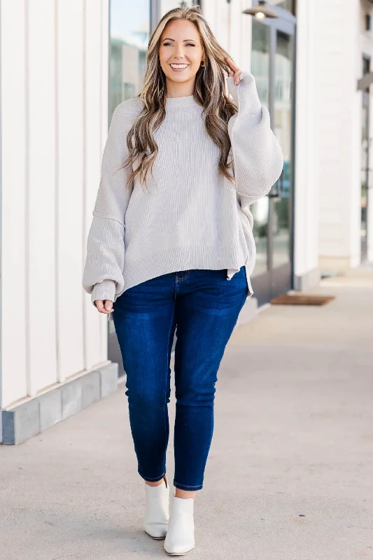 Magically Perfect Sweater, Light Grey