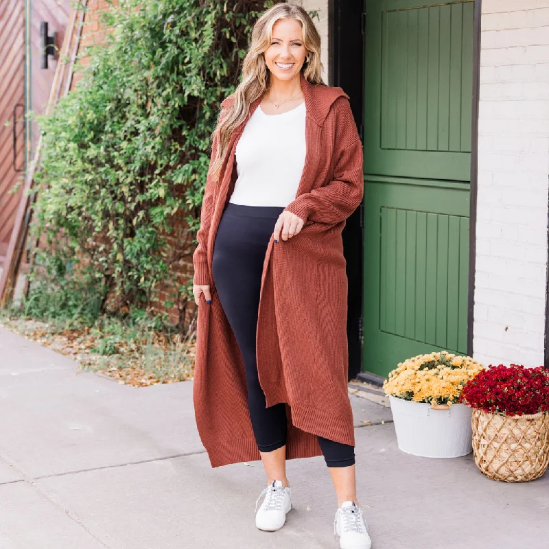 Maple Leaf Cardigan, Rust