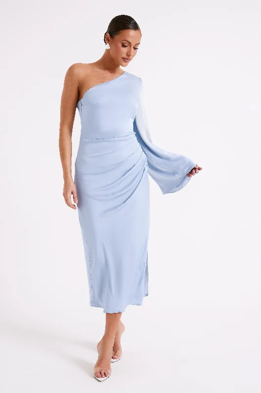 Nyomi One Shoulder Maxi Dress - Ice Blue