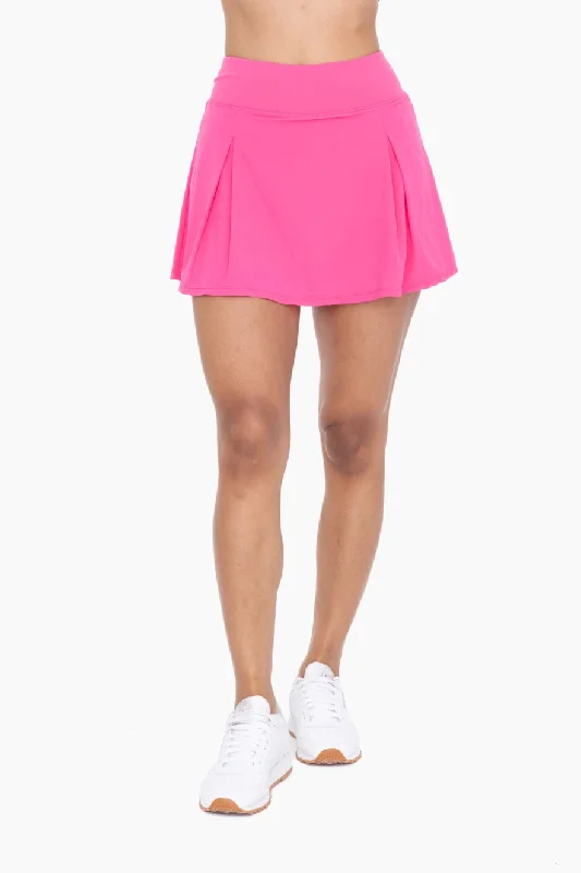 Pink 2-Pleat Athleisure Skort(823)