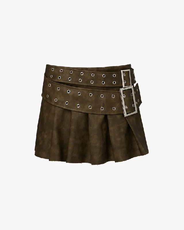 Pleated Micro Mini Skirt