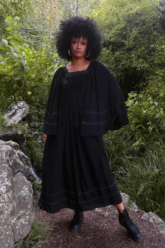 Raven Maxi Dress in Nightshade Black