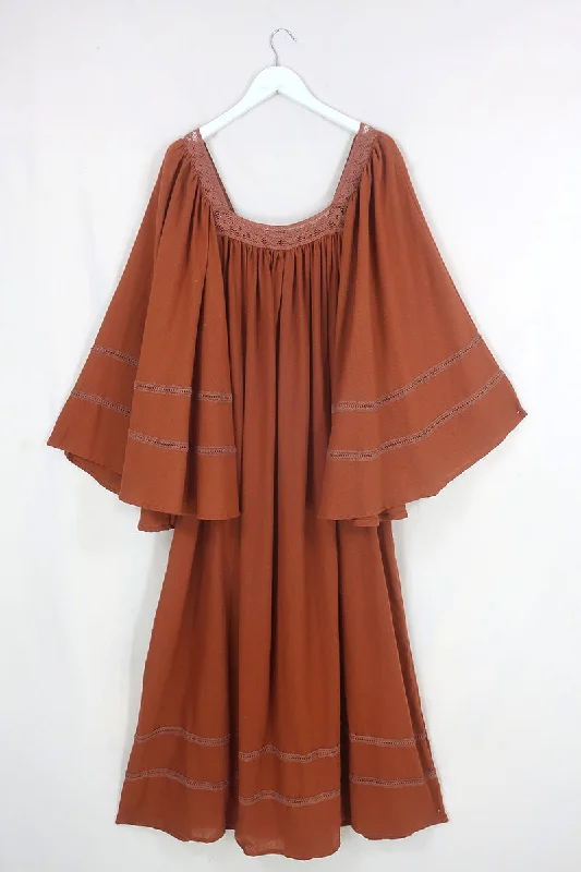 Raven Maxi Dress in Red Clay