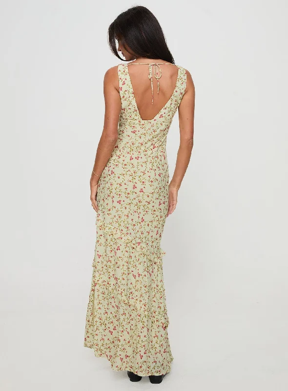 Ridgewood Maxi Dress Beige Floral