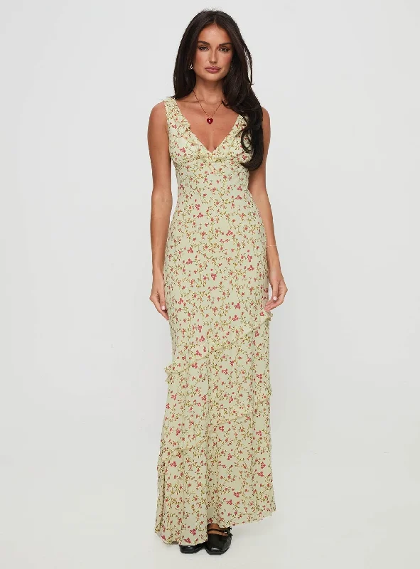 Ridgewood Maxi Dress Beige Floral