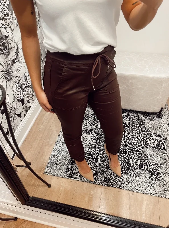 Bevy Flog Tali Burgundy Vegan Leather Pant