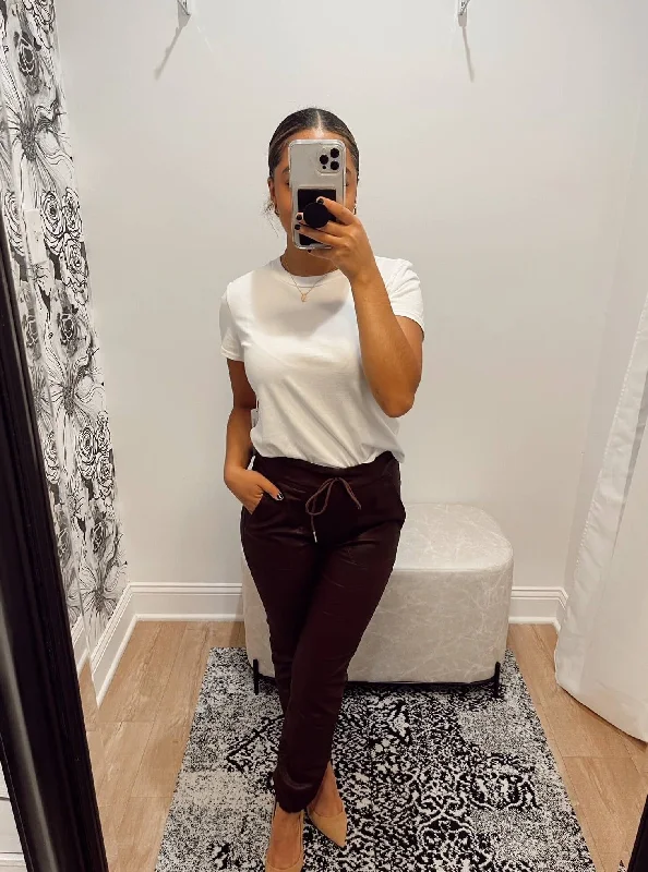 Bevy Flog Tali Burgundy Vegan Leather Pant