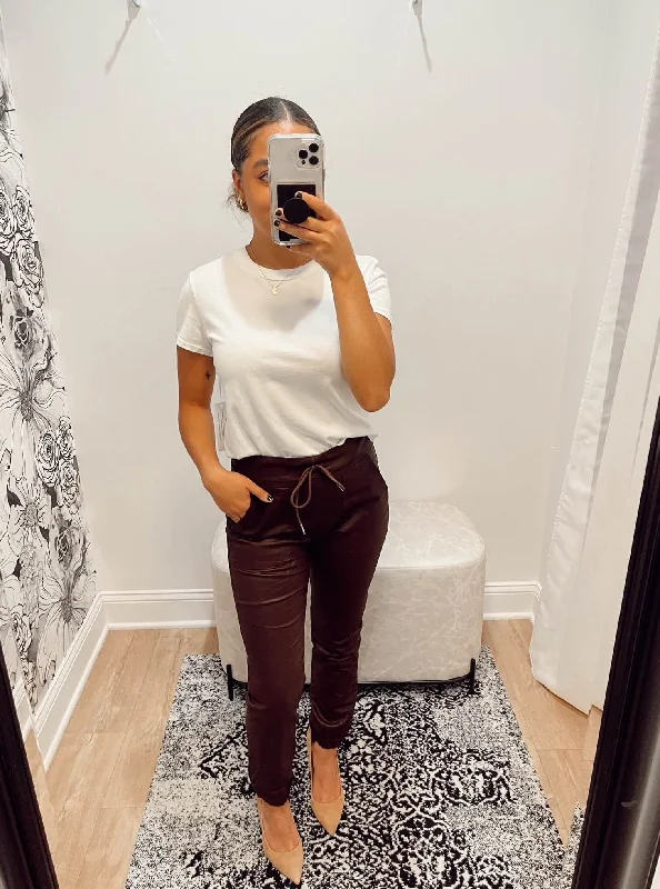 Bevy Flog Tali Burgundy Vegan Leather Pant