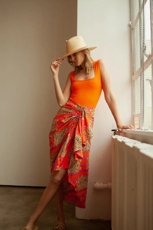 Tibet Pareo Skirt - Orange/Pink