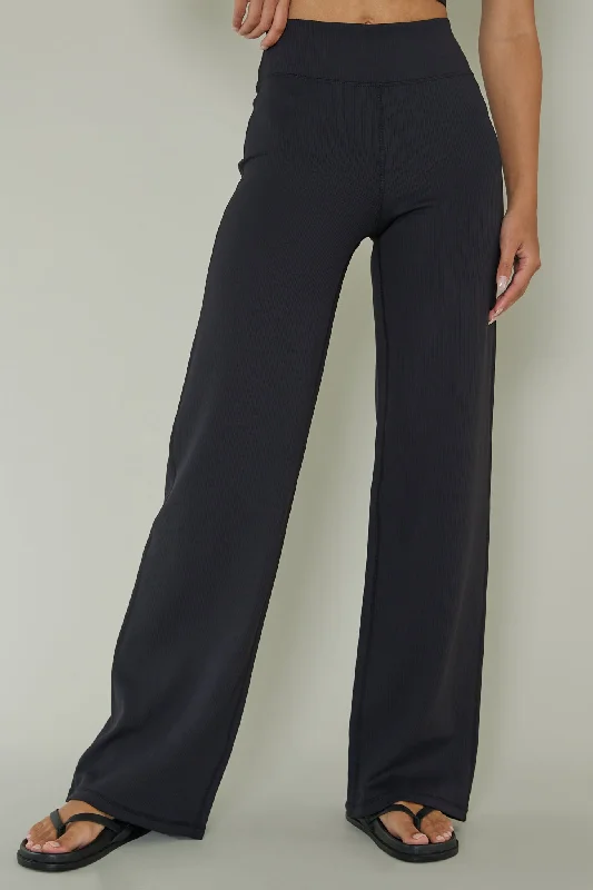 Your Power Ribbed Wide Leg Pants Black