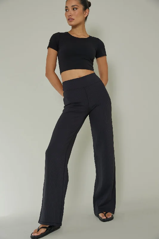 Your Power Ribbed Wide Leg Pants Black