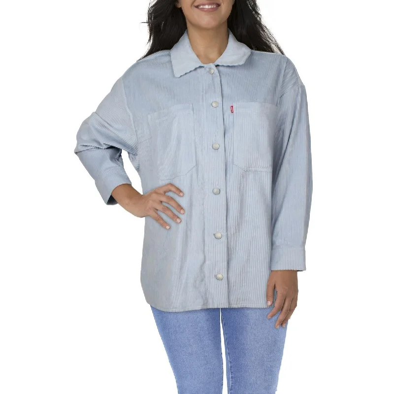 Levi Strauss & Co. Womens Plus Corduroy Long Sleeves Shirt Jacket