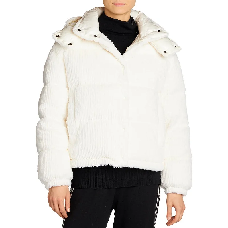 Moncler Womens Daos Faux Fur Puffer Jacket