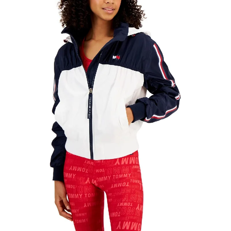 Tommy Hilfiger Womens Light Weight Hooded Windbreaker Jacket